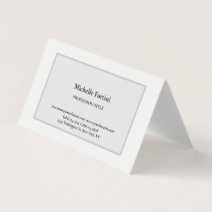 Carte De Visite Élégante Plaque Simple Minimaliste Gris