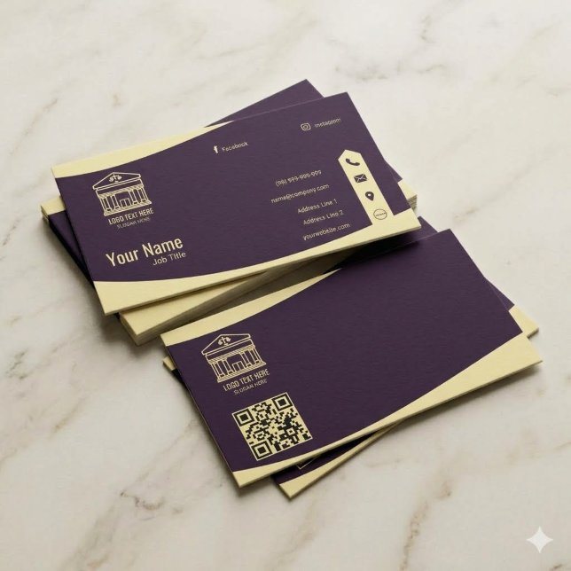 Carte de visite élégante pour cabinet d'avocat  (Créateur téléchargé)