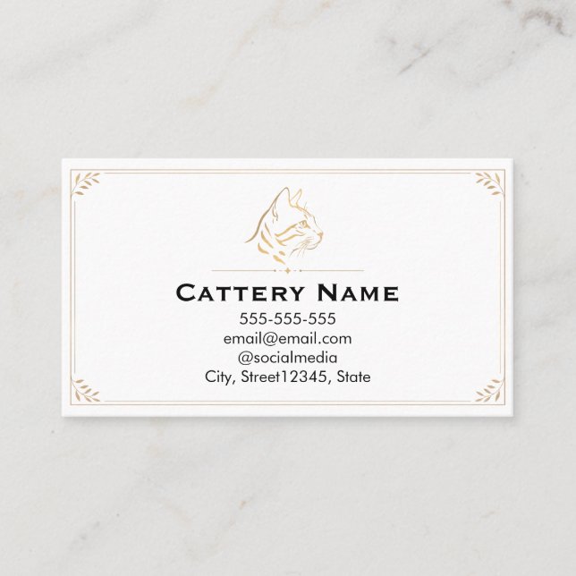 Carte de visite élégante pour élevage de chats Ben (Devant)