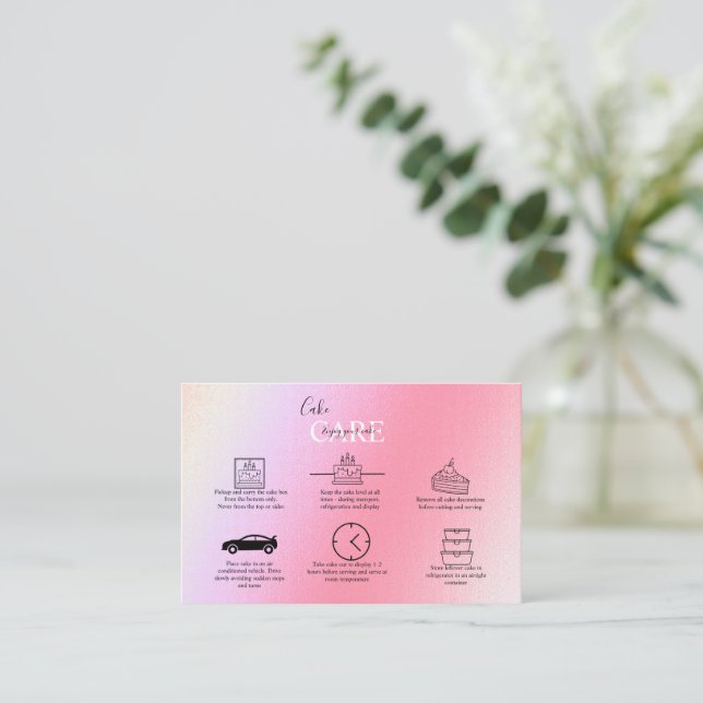Carte de visite élégante pour le soin de gâteaux h (Debout devant)