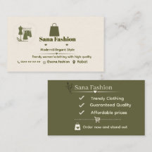 Carte de visite élégante pour les marques de mode
