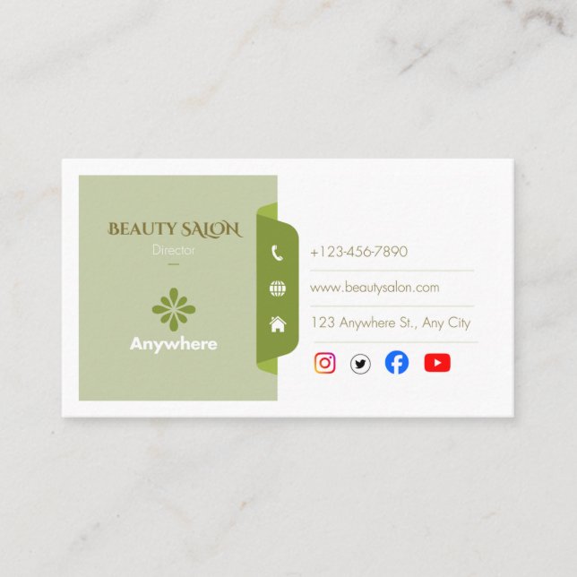 Carte de visite élégante pour salon de beauté | Co (Devant)