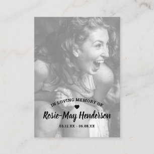 Carte De Visite Élégante prière commémorative de photos