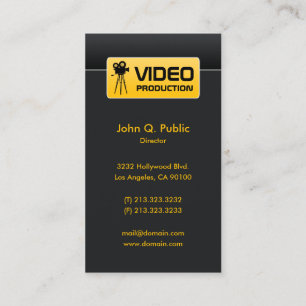 Carte De Visite Élégante production vidéo et cinématographique noi