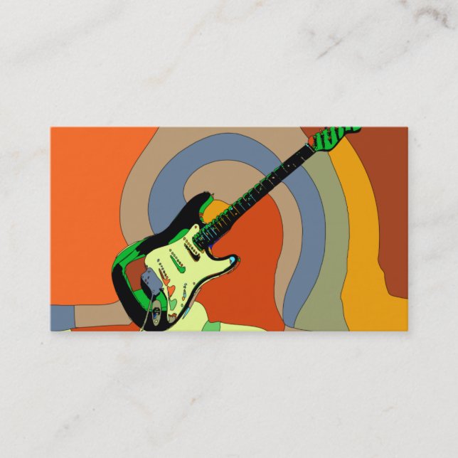 Carte de visite élégante professeur de musique gui (Devant)