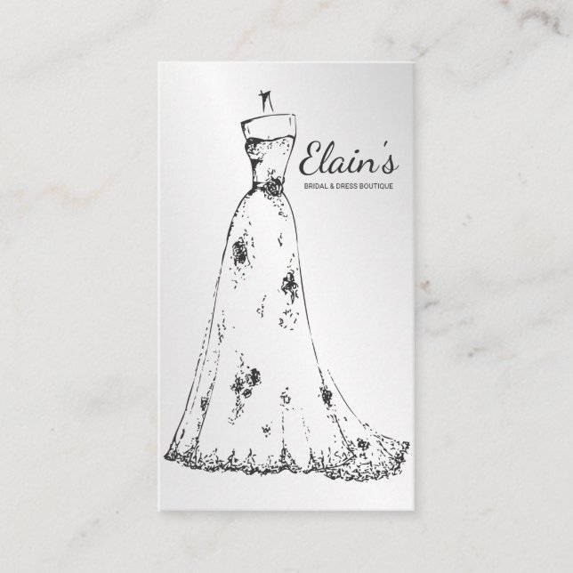 Carte De Visite Élégante robe nuptiale Gown Wedding planner (Devant)