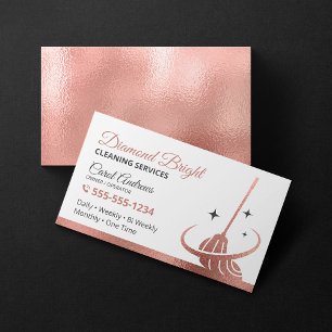Carte De Visite Élégante Rose Gold Foil Entretien Ménager Nettoyag