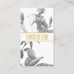 Carte De Visite Élégante rose noire et blanche, or chic