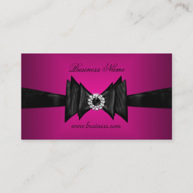 Carte de visite élégante rose riche diamant noir (Devant)