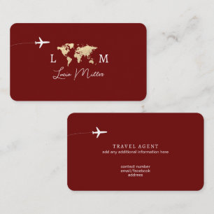 Carte de visite élégante rouge foncé pour un agent