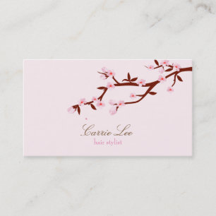Carte de visite élégante simple de fleur de cerisi
