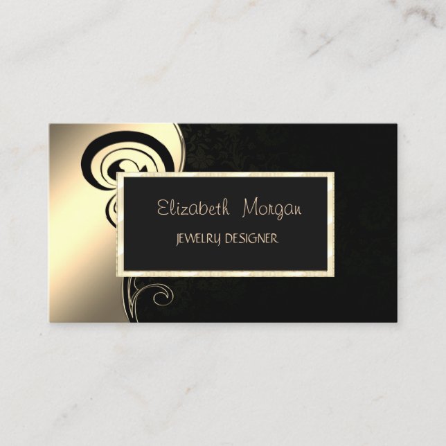 Carte De Visite Elégante spirale moderne, Designer de bijoux de ca (Devant)