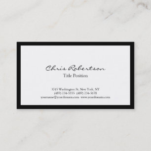 Carte de visite élégante tendance noir blanc