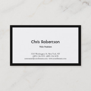 Carte de visite élégante tendance noir blanc