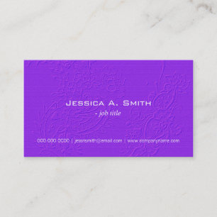 Carte De Visite Élégante texture de tissu floral brodé violet