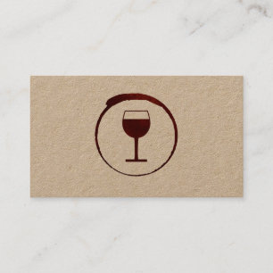 Carte De Visite Elégante Tige de vin rouge avec Verre de vin