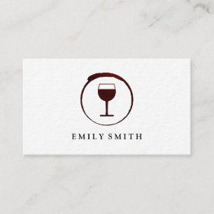 Carte De Visite Elégante Tige de vin rouge avec Verre de vin