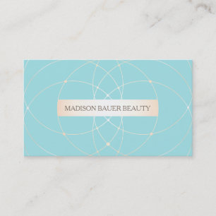 Carte De Visite Elégante Turquoise Blue Gold Beauty Stylist