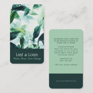 Carte De Visite Elégante verdure Aquarelle Feuille Botanique
