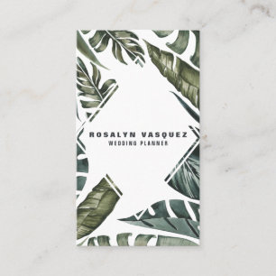 Carte De Visite Élégante verdure tropicale moderne de jungle