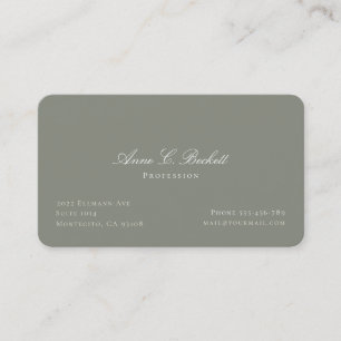 Carte de visite élégante vert sauge