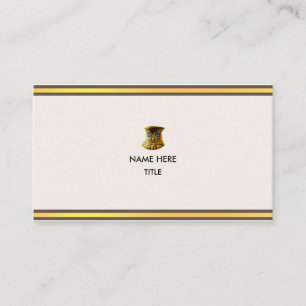 Carte De Visite Élégantes rayures dorées et brunes beige