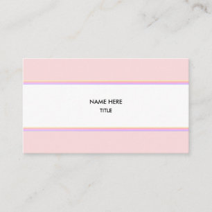Carte De Visite Élégantes rayures roses Ipanema sur fond blanc