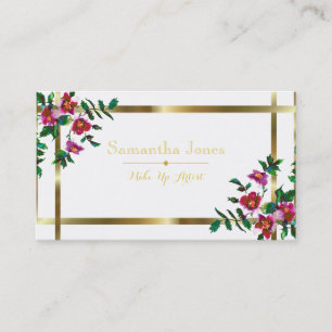 Carte De Visite Élégantes roses florales aquarelle magenta rose