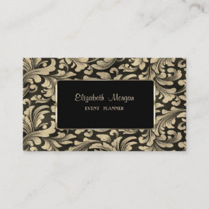 Carte De Visite Élégantes spirales dorées de luxe professionnel, c