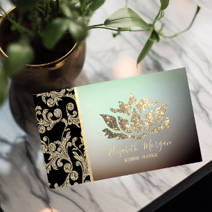 Carte De Visite Élégantes spirales dorées modernes professionnelle