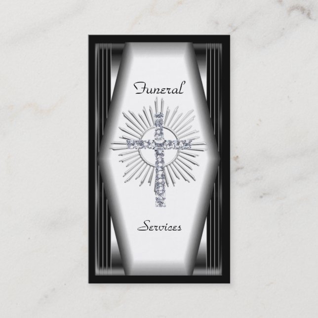 Carte de visite Élégants Services funéraires Chrom (Devant)
