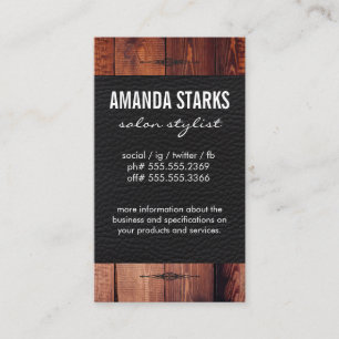 Carte De Visite Élément Orné Cuir de grain de bois