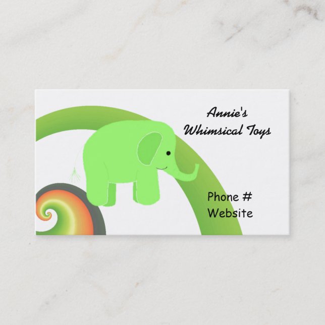 Carte De Visite Éléphant de dessin animé mignon (Devant)