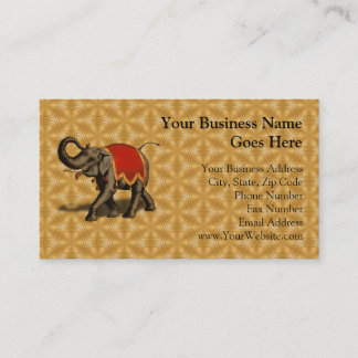 Carte De Visite Éléphant indien avec linge rouge