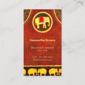 Carte De Visite Elephant Kingdom Gold & Red Unique