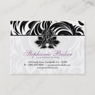 Carte De Visite Éléphant pourpre blanc 2 de diamant de noir