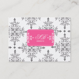 Carte De Visite Éléphant rose blanc noir élégant de mariage