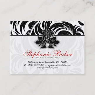 Carte De Visite Éléphant rouge blanc 2 de diamant de noir élégant