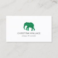 Eléphant vintage à motif vert