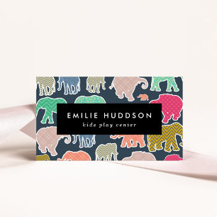 Carte De Visite Eléphants colorés, Centre de jeu, Centre d'activit