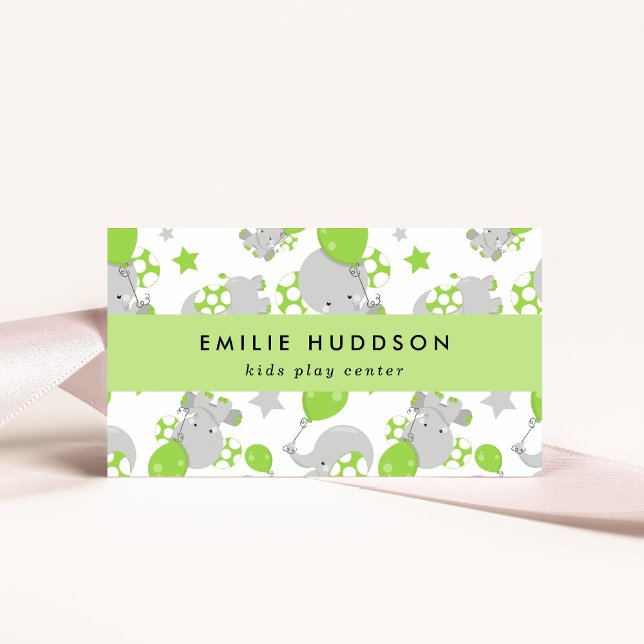 Carte De Visite Eléphants mignons, Centre de jeux pour enfants, Ce (Créateur téléchargé)