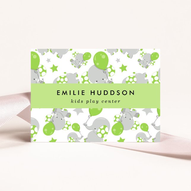 Carte De Visite Eléphants mignons, Centre de jeux pour enfants, Ce (Créateur téléchargé)