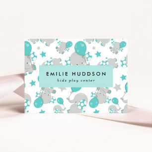Carte De Visite Eléphants mignons, Centre de jeux pour enfants, Ce