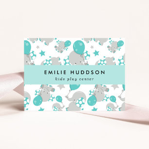 Carte De Visite Eléphants mignons, Centre de jeux pour enfants, Ce