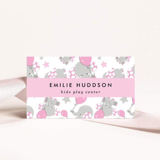 Carte De Visite Eléphants mignons, Centre de jeux pour enfants, Ce (Créateur téléchargé)