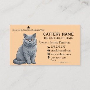 Carte De Visite Élevage de chats britanniques à poil court bleus é