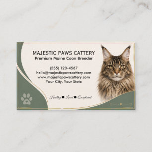 Carte De Visite Élevage de chats Maine Coon personnalisé Éleveur
