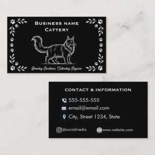 Carte De Visite Élevage de Maine Coon noir et blanc de luxe person