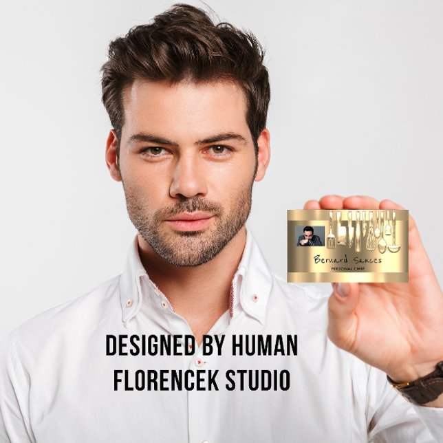 Carte De Visite Élever votre marque culinaire avec photo QR Code p (Elevate Your Culinary Brand with Photo QR Code Per Business Card)