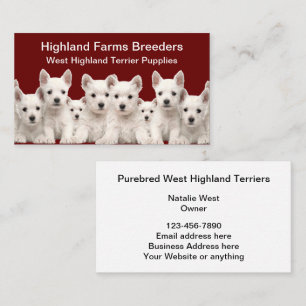 Carte De Visite Éleveur de chiens Terrier West Highland